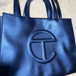 Authentic Telfar medium cobalt tote bag/ with authentication
